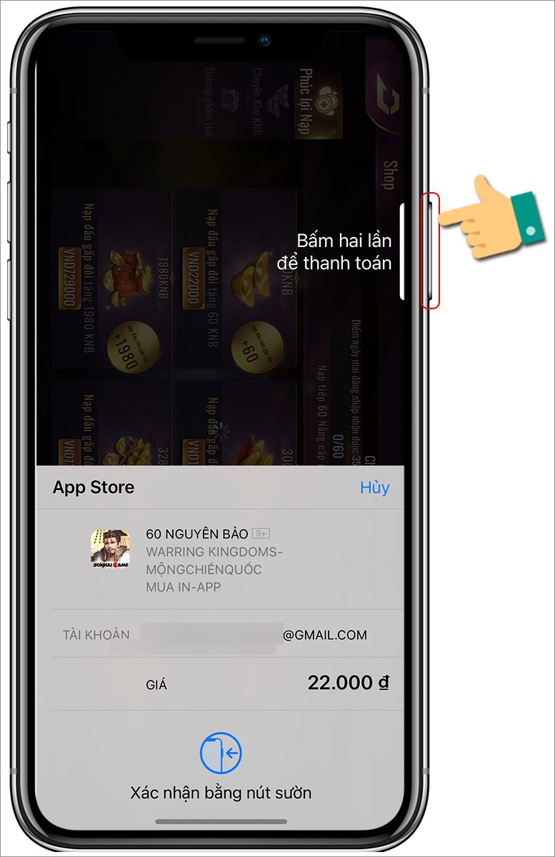 Ấn n&uacute;t theo hướng dẫn để thanh to&aacute;n
