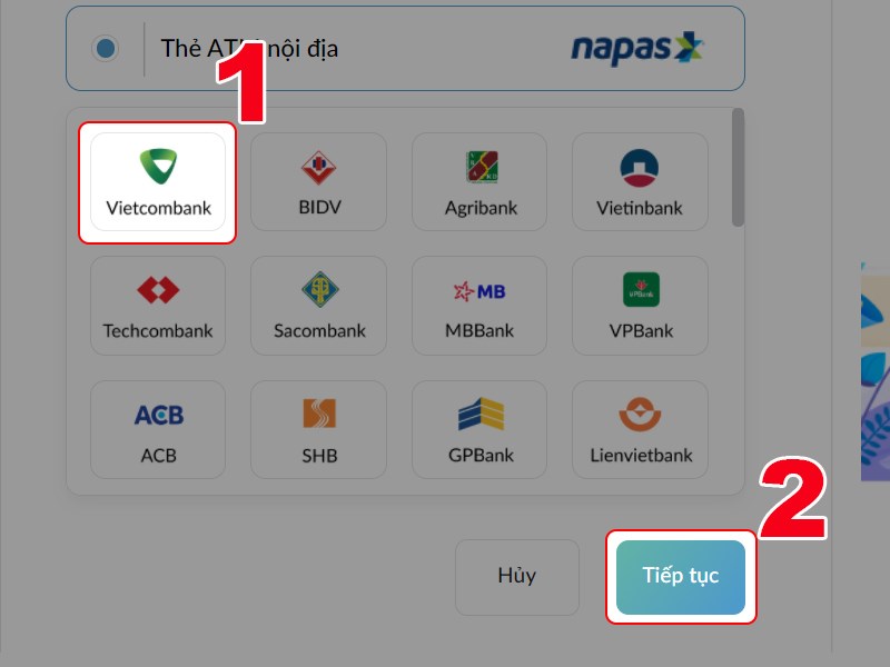 Chọn ng&acirc;n h&agrave;ng