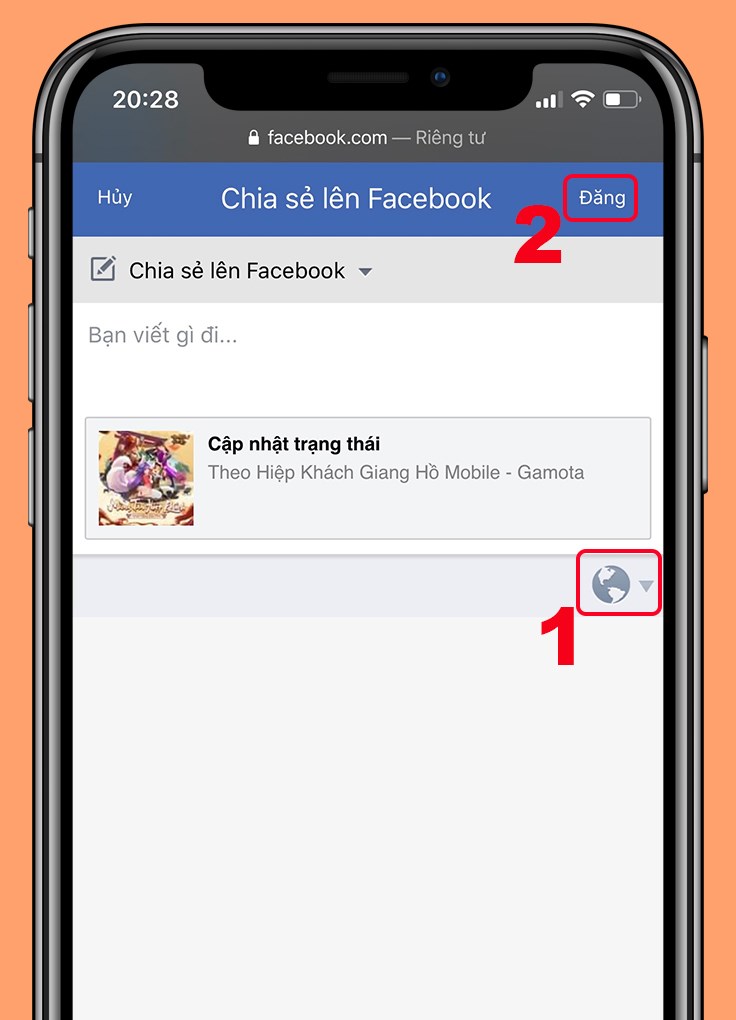 Chia sẻ bài viết ở chế độ công khai