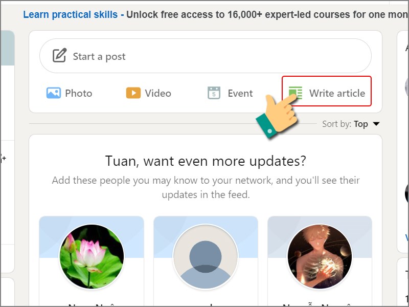 Nhấn Write an article