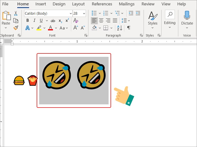 Emoji đ&atilde; được tăng k&iacute;ch thước