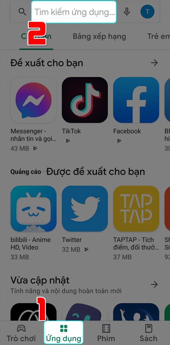 Nhấn v&agrave;o thanh t&igrave;m kiếm