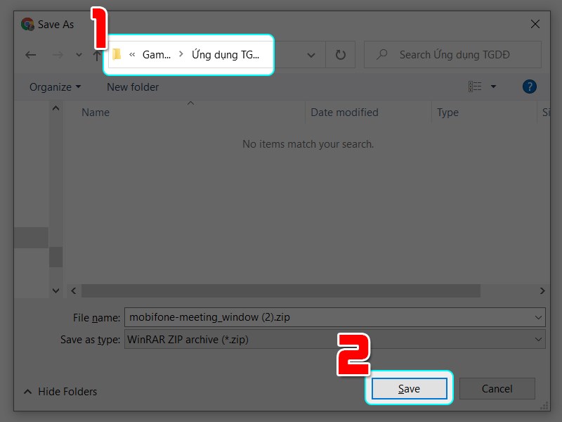 Chọn thư mục lưu file