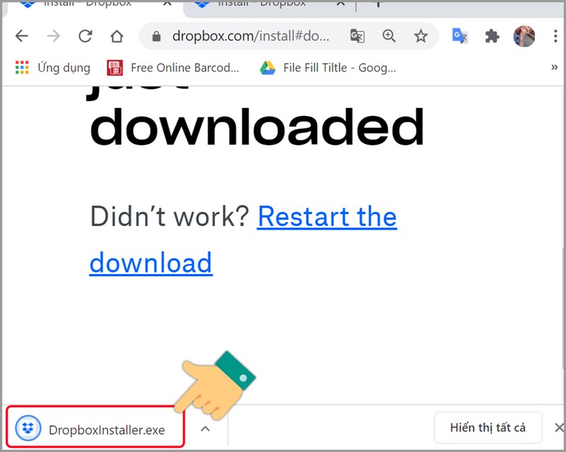 Nhấn vào file cài đặt vừa tải về Nhấn vào file cài đặt vừa tải về