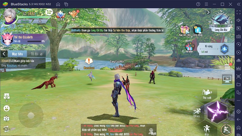 Giao diện game Dragon Saga trên máy tính