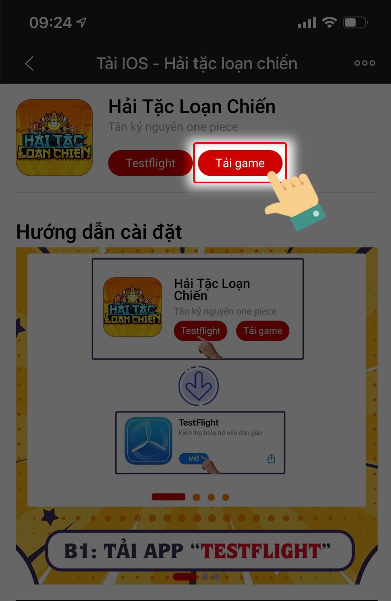 Chọn v&agrave;o mục Tải game