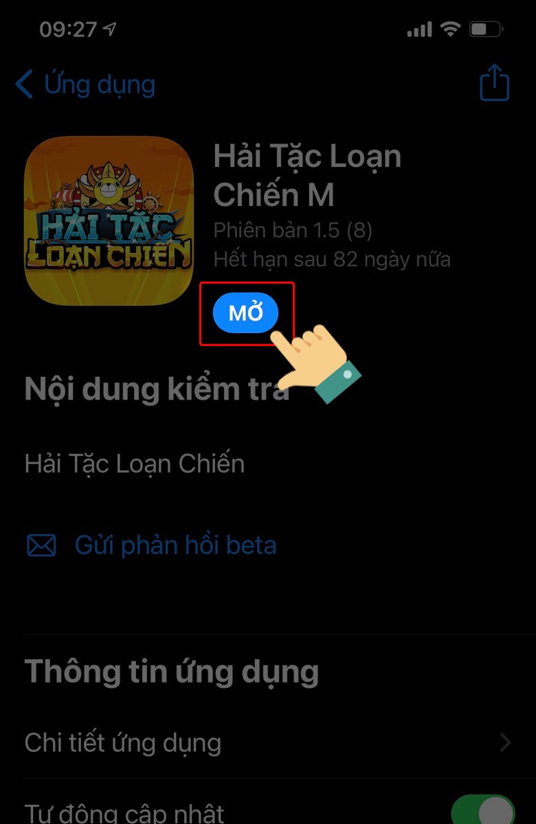 Đợi tải xuống bạn nhấn Mở.