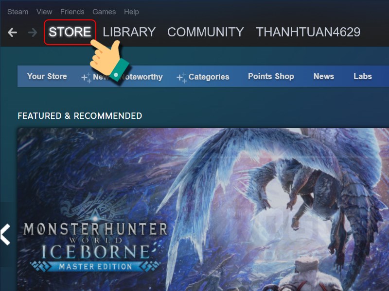 Nhấn vào Steam