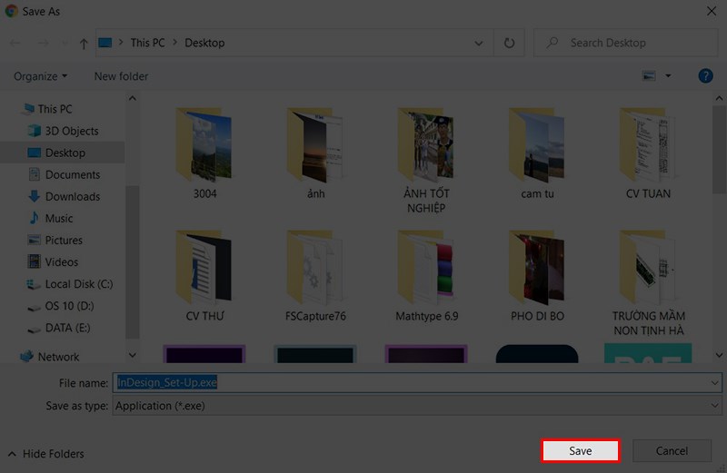 Chọn nơi lưu trữ v&agrave; nhấn Save.