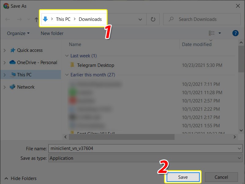 Chợn thư mục lưu file