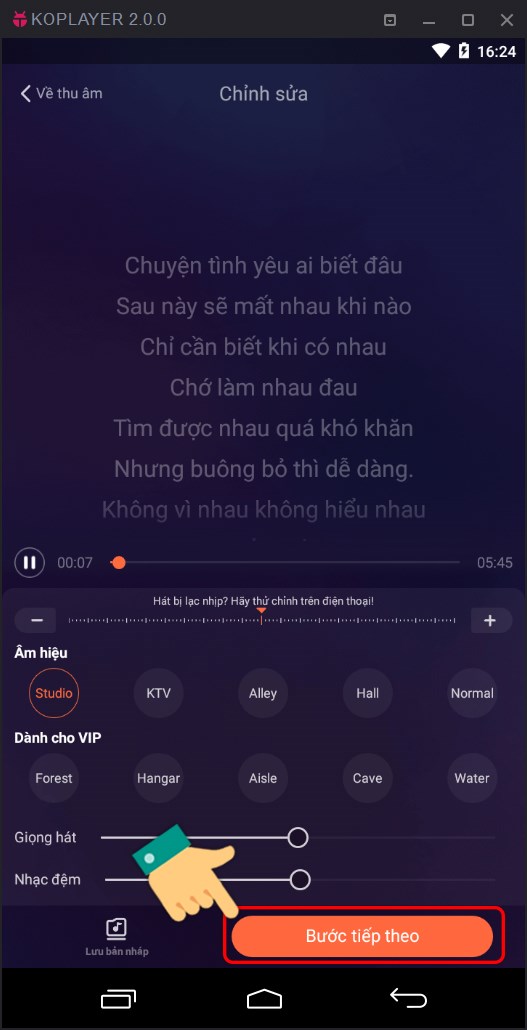 Nhấn vào Bước tiếp theo Nhấn vào Bước tiếp theo