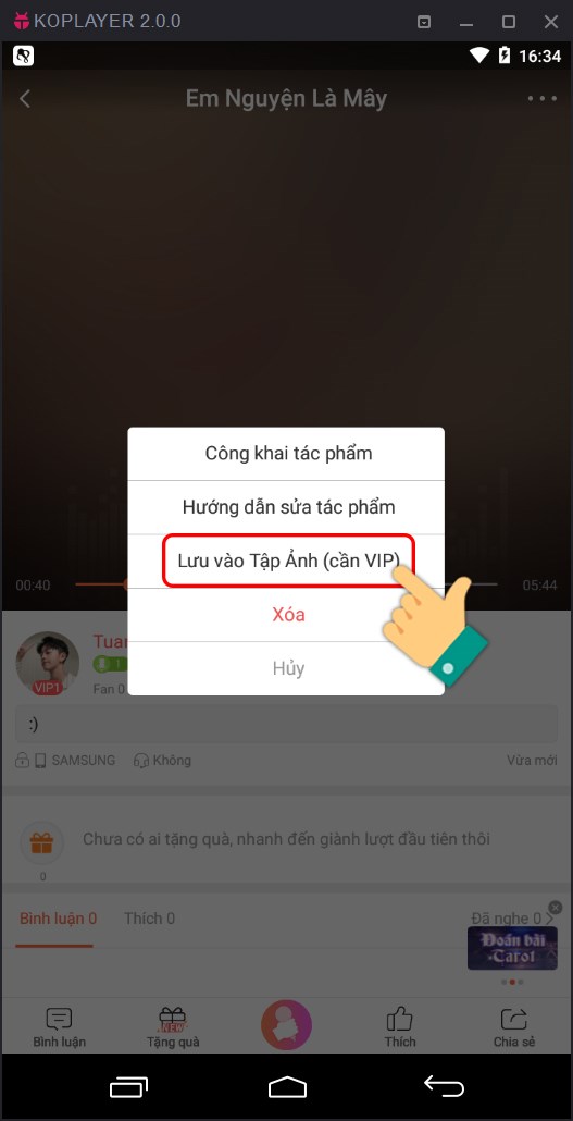 Chọn Lưu vào tập ảnh Chọn Lưu vào tập ảnh