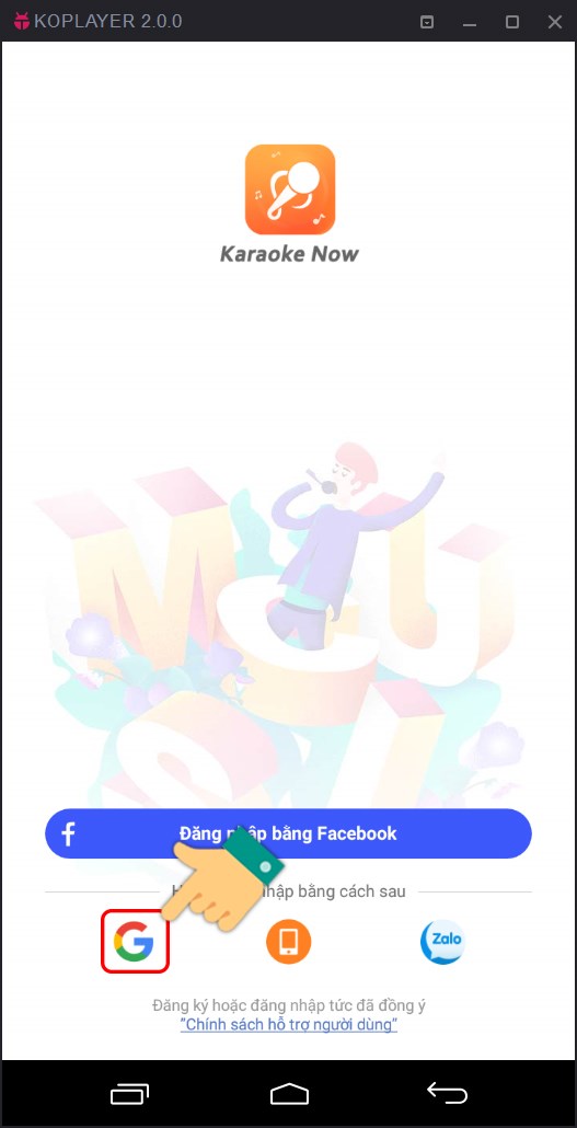 Chọn Google để đăng nhập Chọn Google để đăng nhập