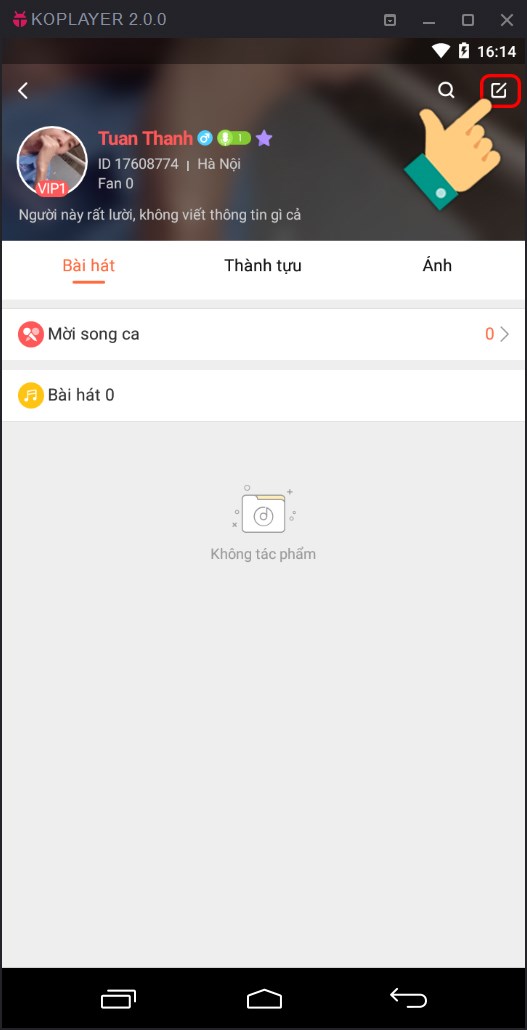 Nhấn vào biểu tượng chỉnh sửa Nhấn vào biểu tượng chỉnh sửa