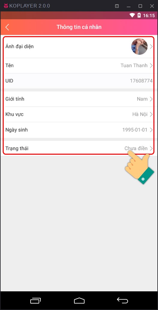 Chỉnh sửa thông tin của bạn Chỉnh sửa thông tin của bạn