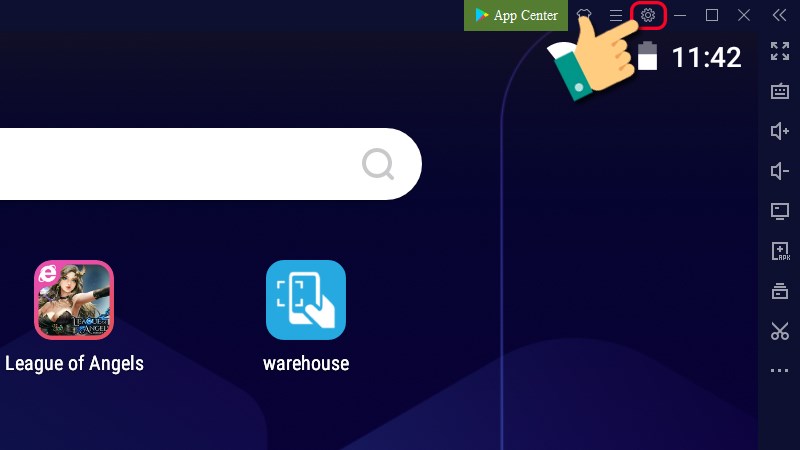 Nhấn vào biểu tượng cài đặt