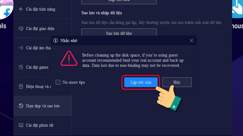 Xác nhận xóa file rác