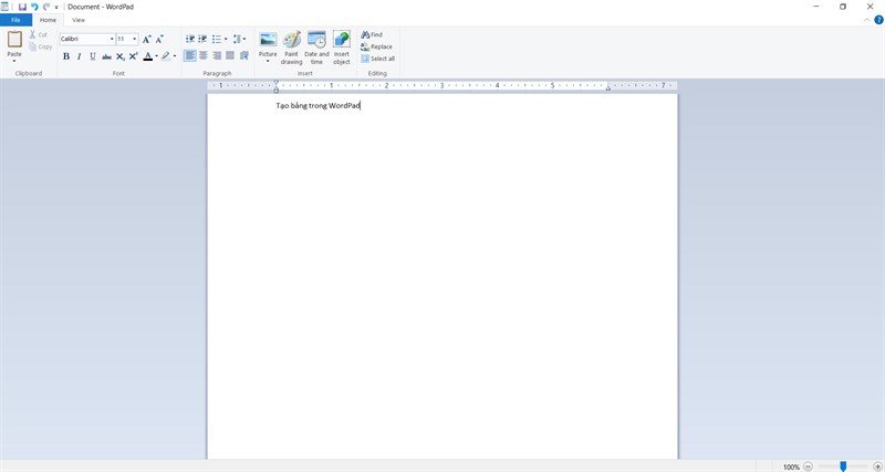 Mở WordPad l&ecirc;n