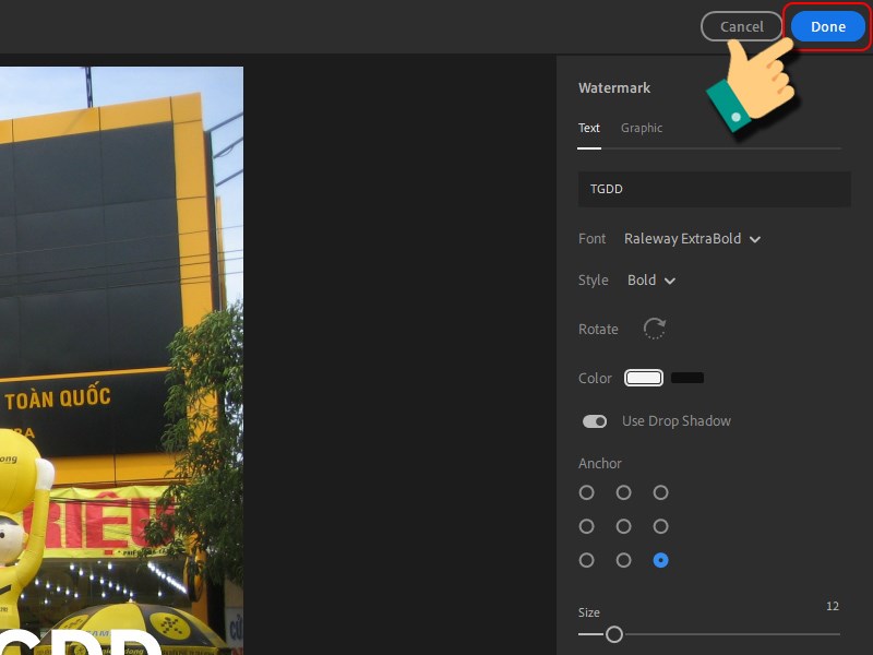 Nhấn Done Nhấn Done