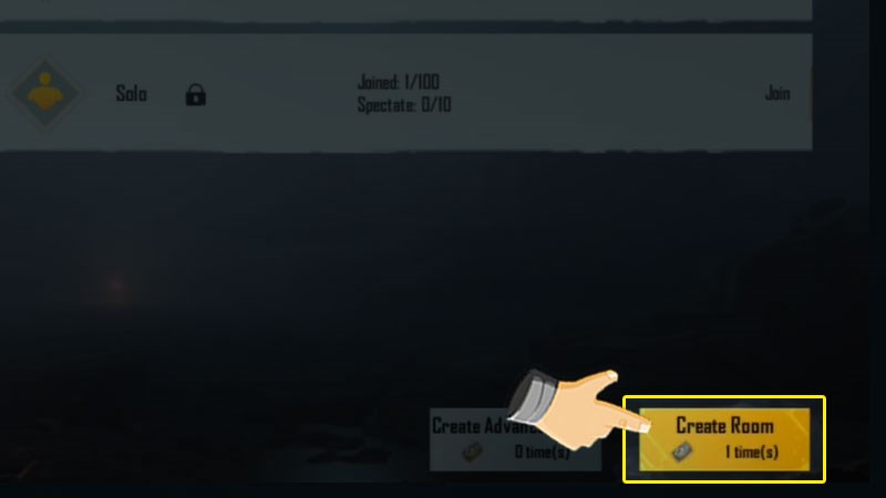 Tiếp tục chọn Create Room