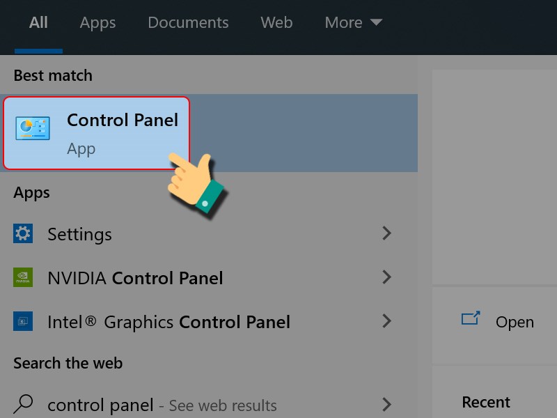Chọn Control Panel Chọn Control Panel