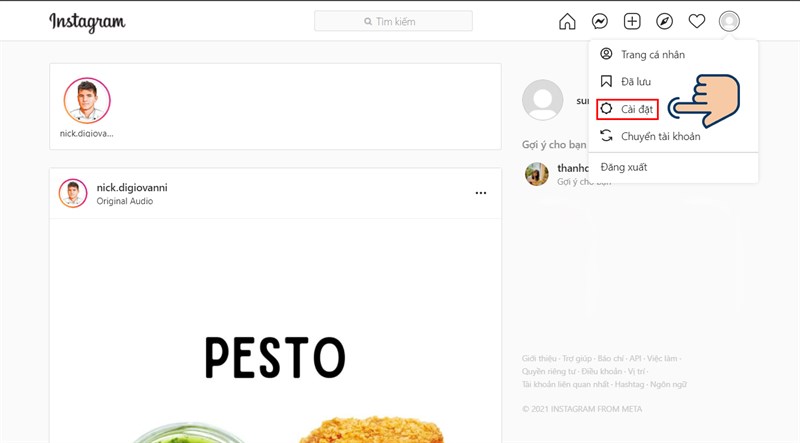 Chọn C&agrave;i đặt