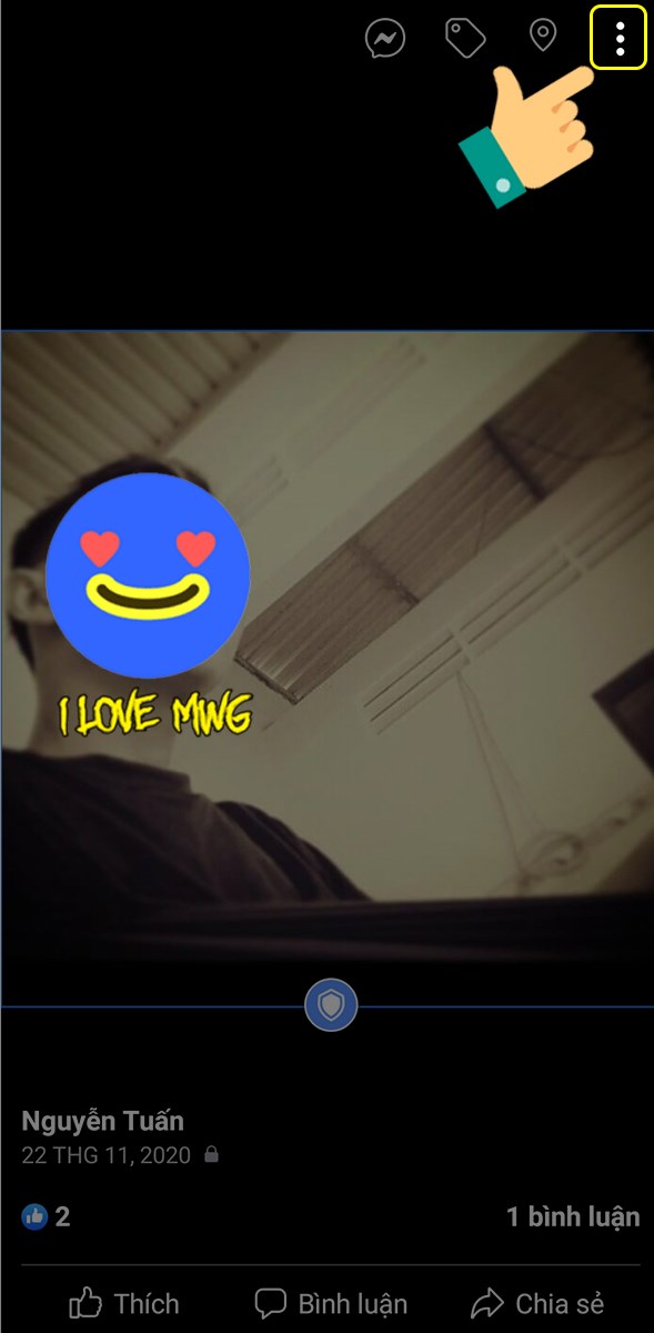 Nhấn v&agrave;o biểu tượng 3 chấm