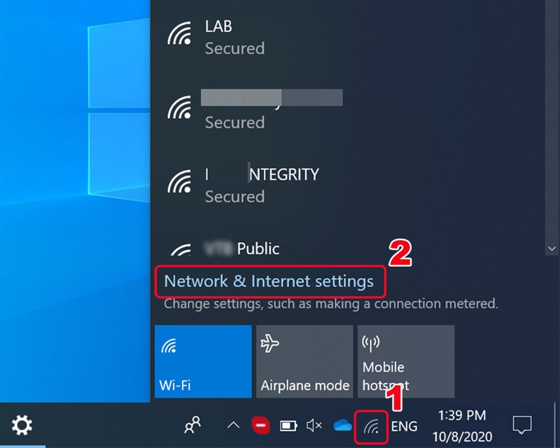 Chọn Network & Internet Settings