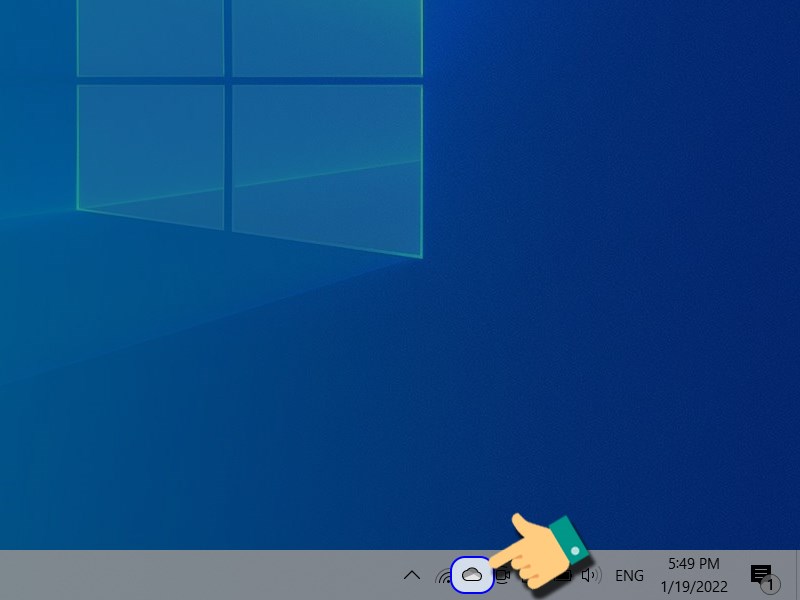 Chọn vào biểu tượng Onedrive Chọn vào biểu tượng Onedrive