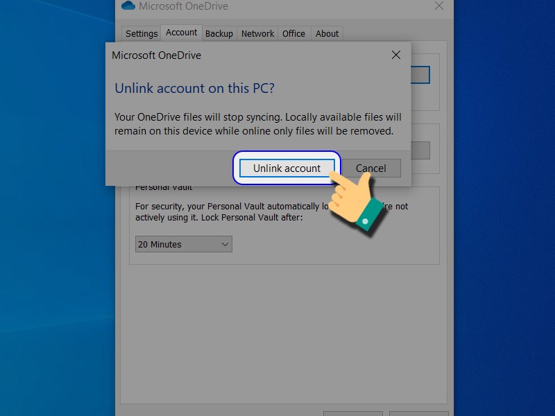Chọn Unlink account Chọn Unlink account