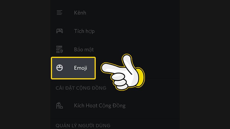 Bấm vào Emoji