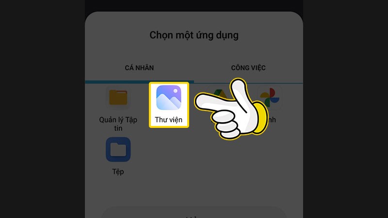 Chọn ứng dụng hình ảnh