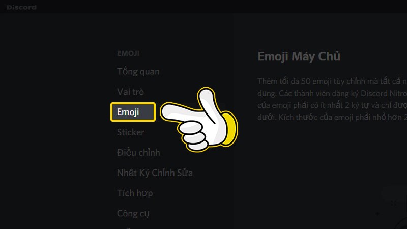 Chọn thẻ Emoji