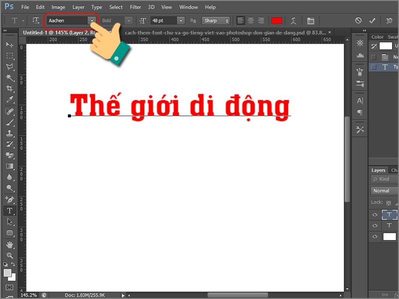 Gõ tiếng việt trên Photoshop