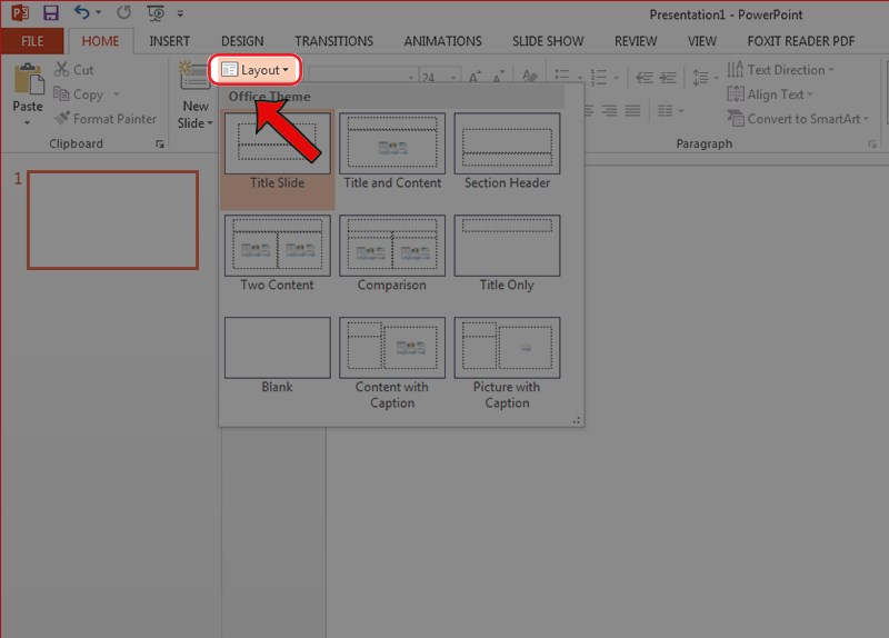 Cách thêm layout trong Powerpoint