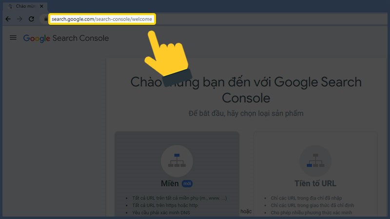 Truy cập Google Search Console