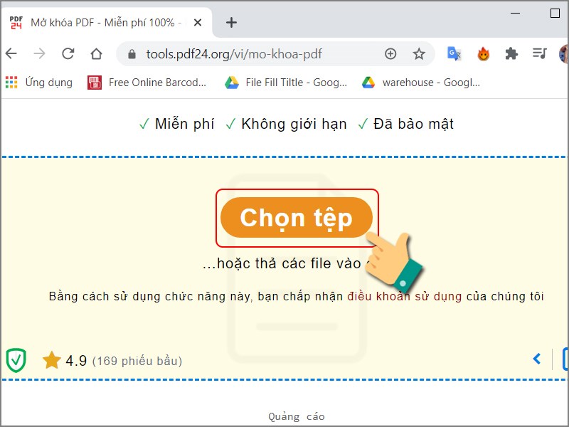 Nhấn Chọn tệp