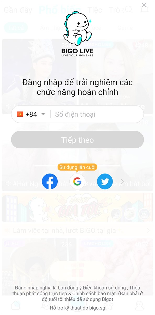 Đăng nhập với tài khoản khác để sử dụng