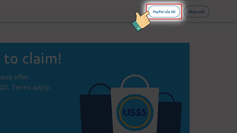 Chọn vào mục PayPal của tôi