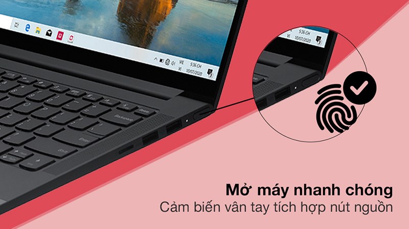 Cảm biến v&acirc;n tay kết hợp n&uacute;t nguồn