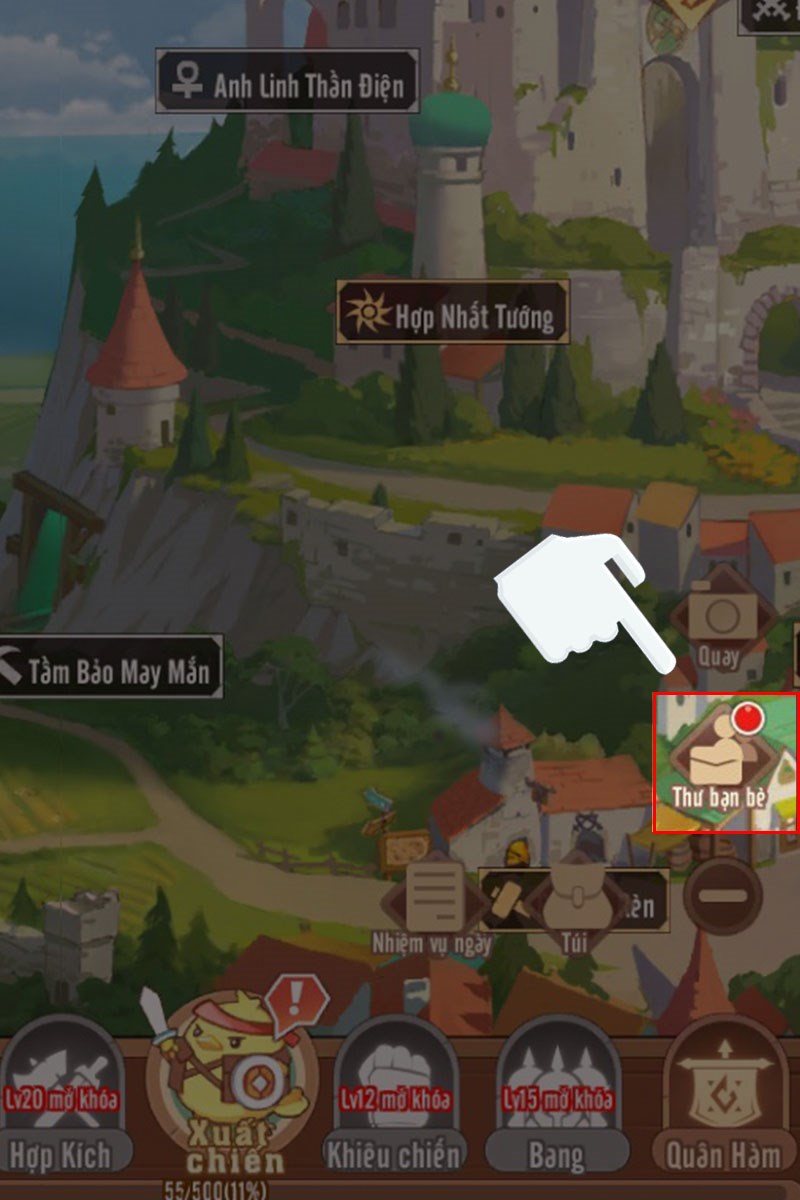 Tại giao diện trang chủ bạn nhấn v&agrave;o mục Thư Bạn B&egrave;