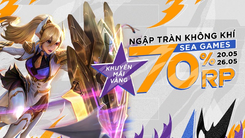 Chào đón SEA Games - Quy đổi nhận thêm 70% RP Chào đón SEA Games - Quy đổi nhận thêm 70% RP