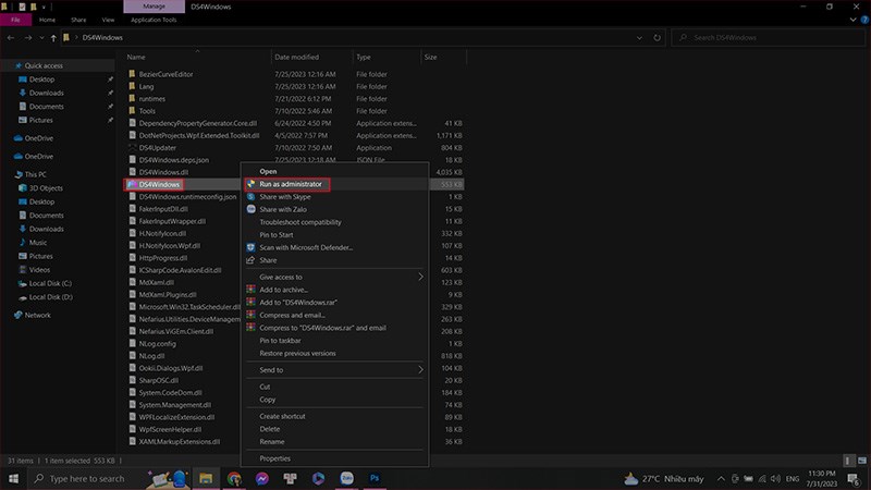 Chạy ứng dụng DS4Windows
