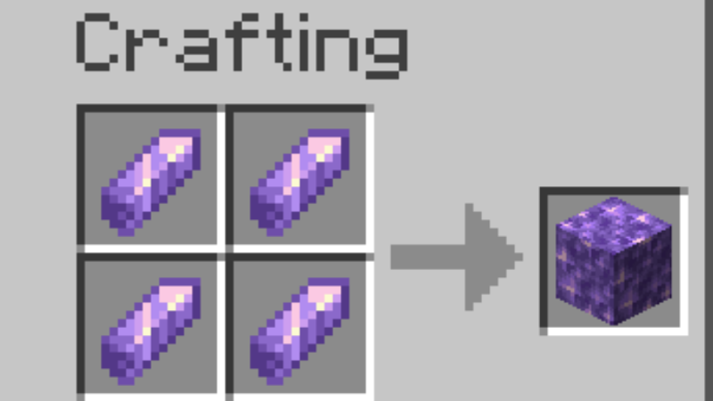 Cách chế tạo Block of Amethyst Cách chế tạo Block of Amethyst