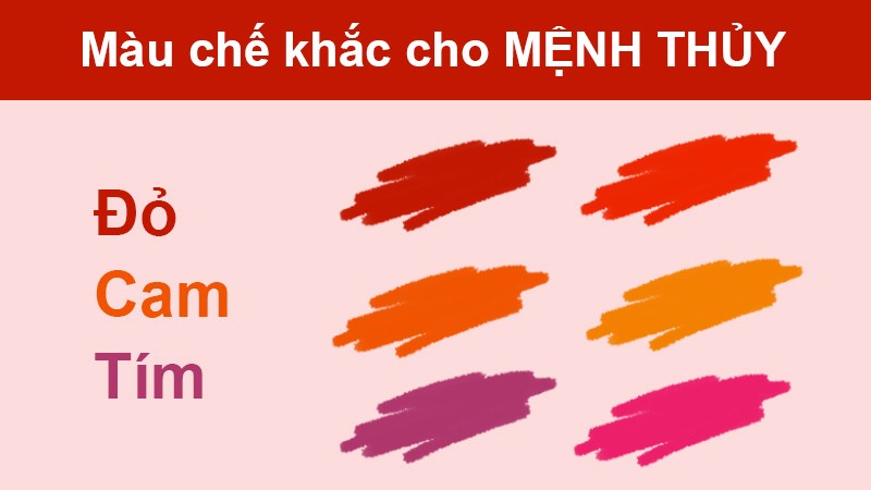 Màu đỏ, cam, tím