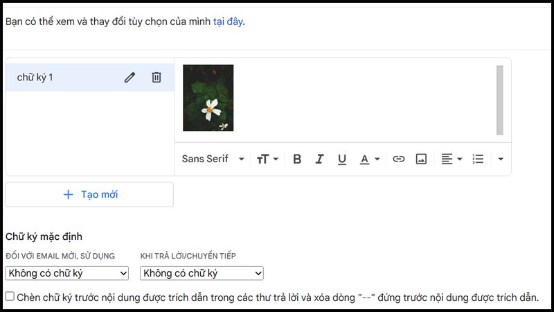 Ch&egrave;n ảnh v&agrave;o chữ k&yacute; gmail bước 6