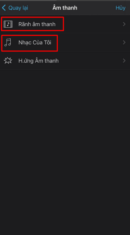 Chọn Rãnh âm thanh hoặc Nhạc của tôi Chọn Rãnh âm thanh hoặc Nhạc của tôi