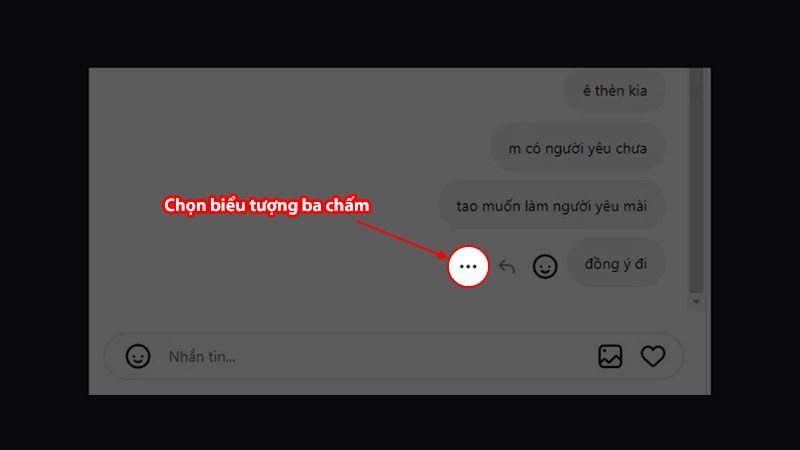 Chọn biểu tượng 3 chấm