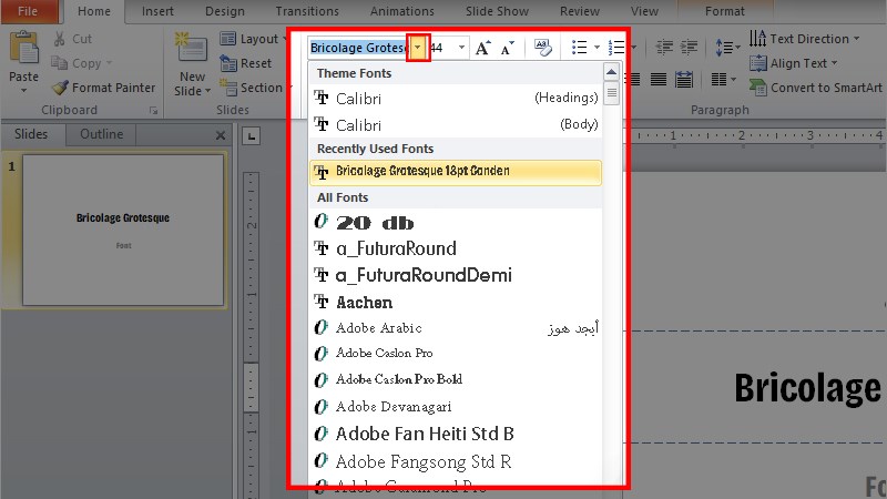 Chọn font trong PowerPoint Chọn font trong PowerPoint