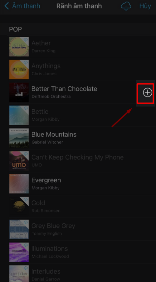 Nhấn dấu cộng để thêm nhạc Nhấn dấu cộng để thêm nhạc